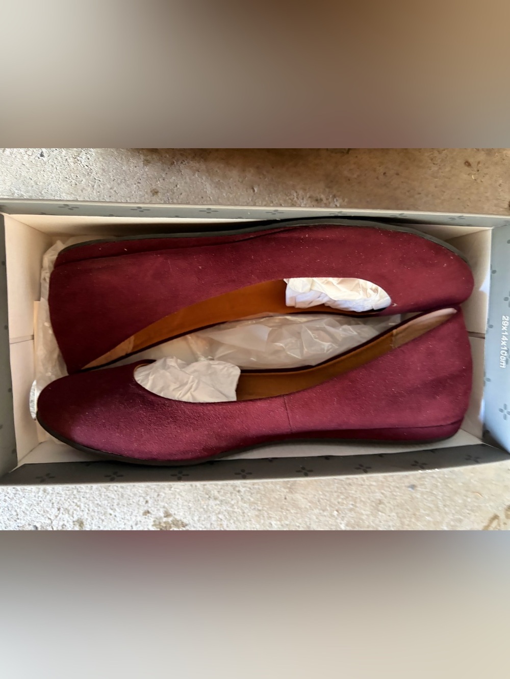 Elizabeth and James Burgundy Suede Flats